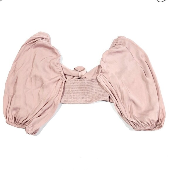 URBAN OUTFITTERS x Kimchi Blue Lola Tie-Front Cropped Top with Puff Sleeve XS - Picture 7 of 11